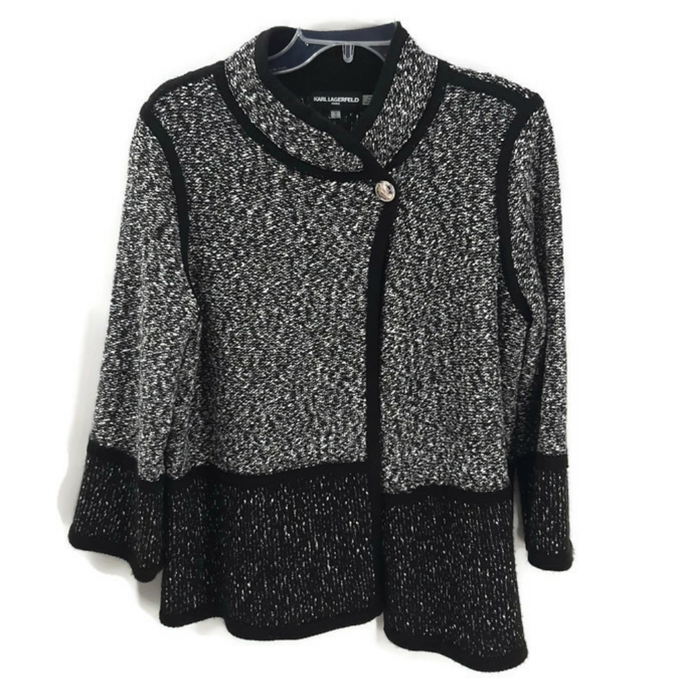 Karl Lagerfeld marble colorblock cardigan medium